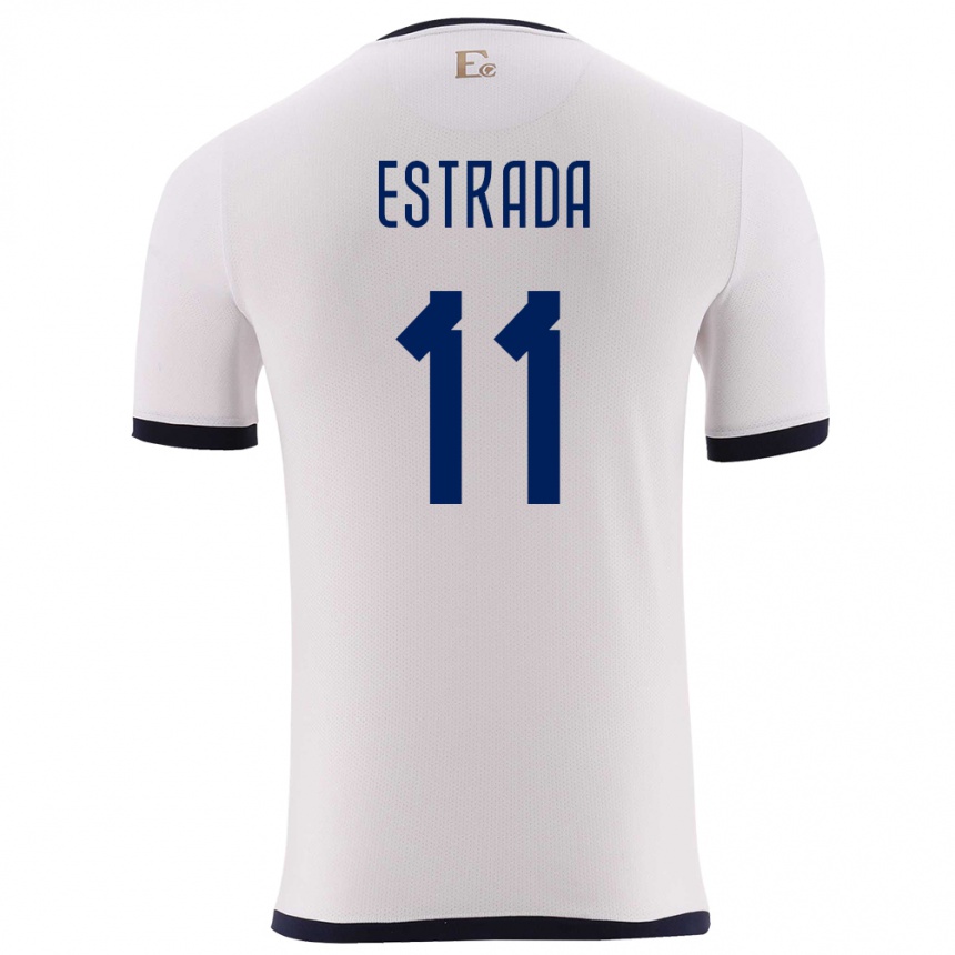 Hombre Fútbol Camiseta Ecuador Michael Estrada #11 Blanco 2ª Equipación 24-26 México