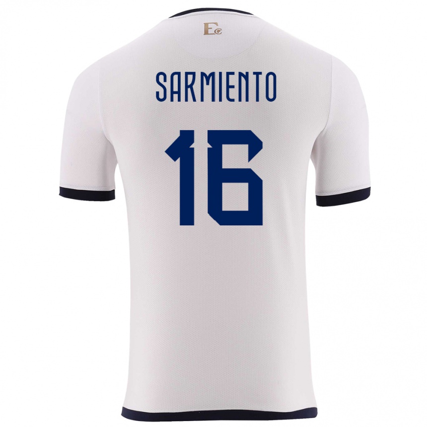 Hombre Fútbol Camiseta Ecuador Jeremy Sarmiento #16 Blanco 2ª Equipación 24-26 México