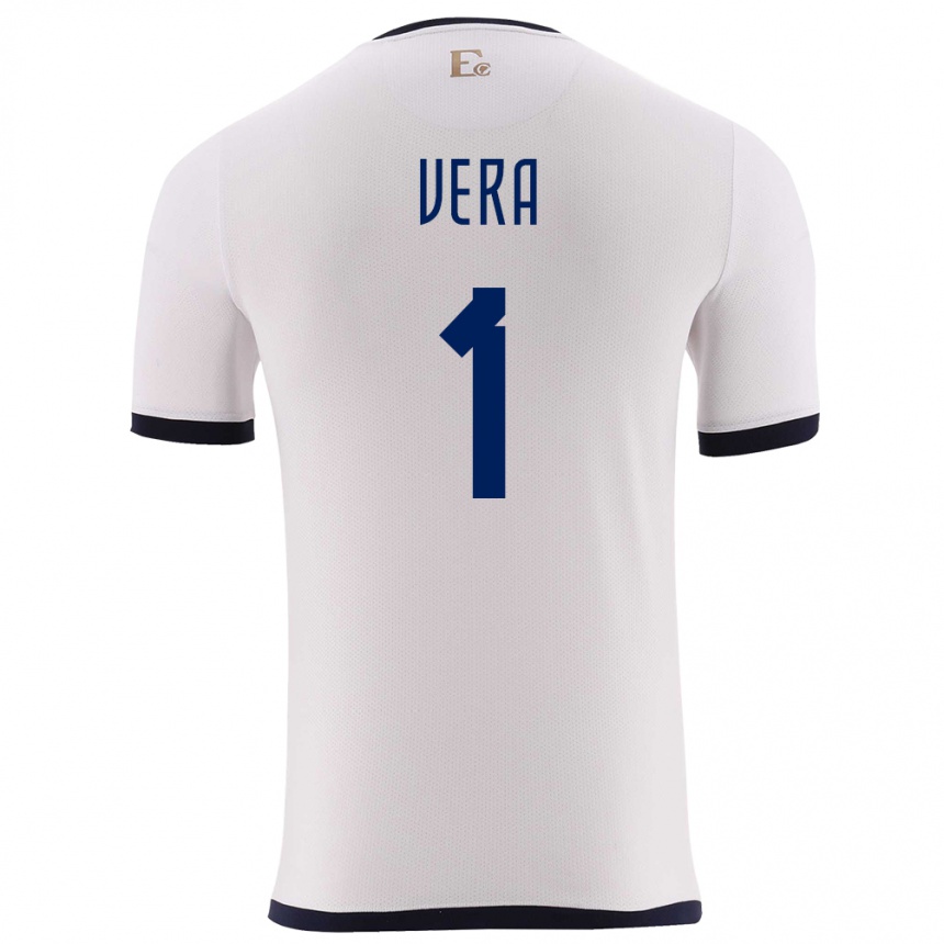 Hombre Fútbol Camiseta Ecuador Andrea Vera #1 Blanco 2ª Equipación 24-26 México