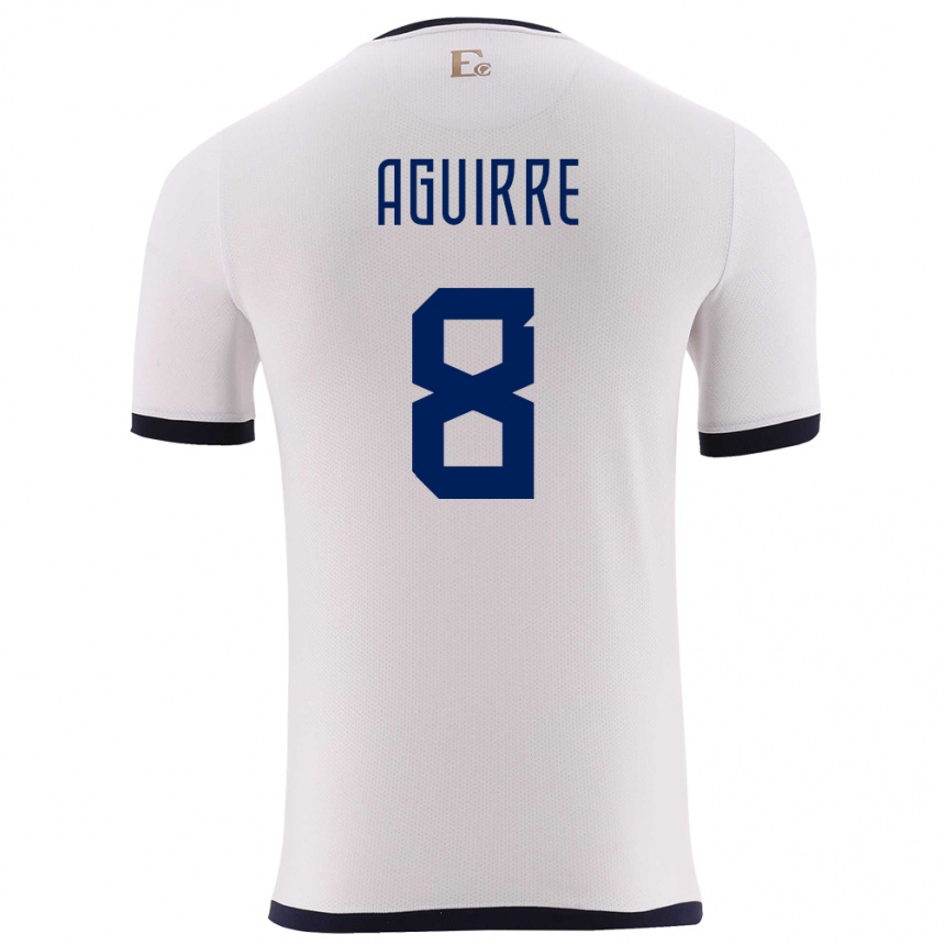 Hombre Fútbol Camiseta Ecuador Marthina Aguirre #8 Blanco 2ª Equipación 24-26 México