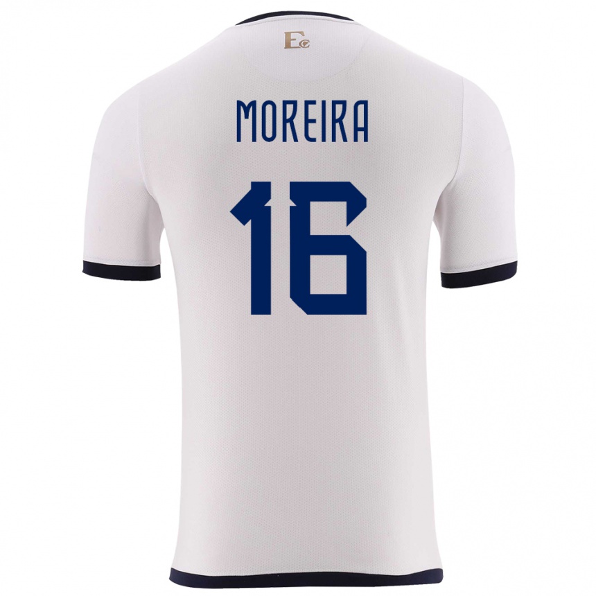 Hombre Fútbol Camiseta Ecuador Ligia Moreira #16 Blanco 2ª Equipación 24-26 México