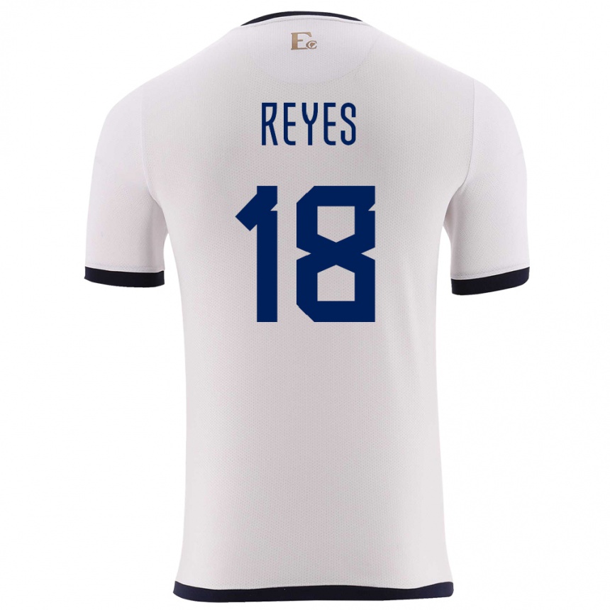 Hombre Fútbol Camiseta Ecuador Ashley Reyes #18 Blanco 2ª Equipación 24-26 México