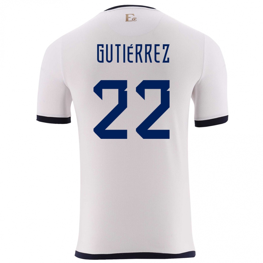 Hombre Fútbol Camiseta Ecuador Melanie Gutierrez #22 Blanco 2ª Equipación 24-26 México