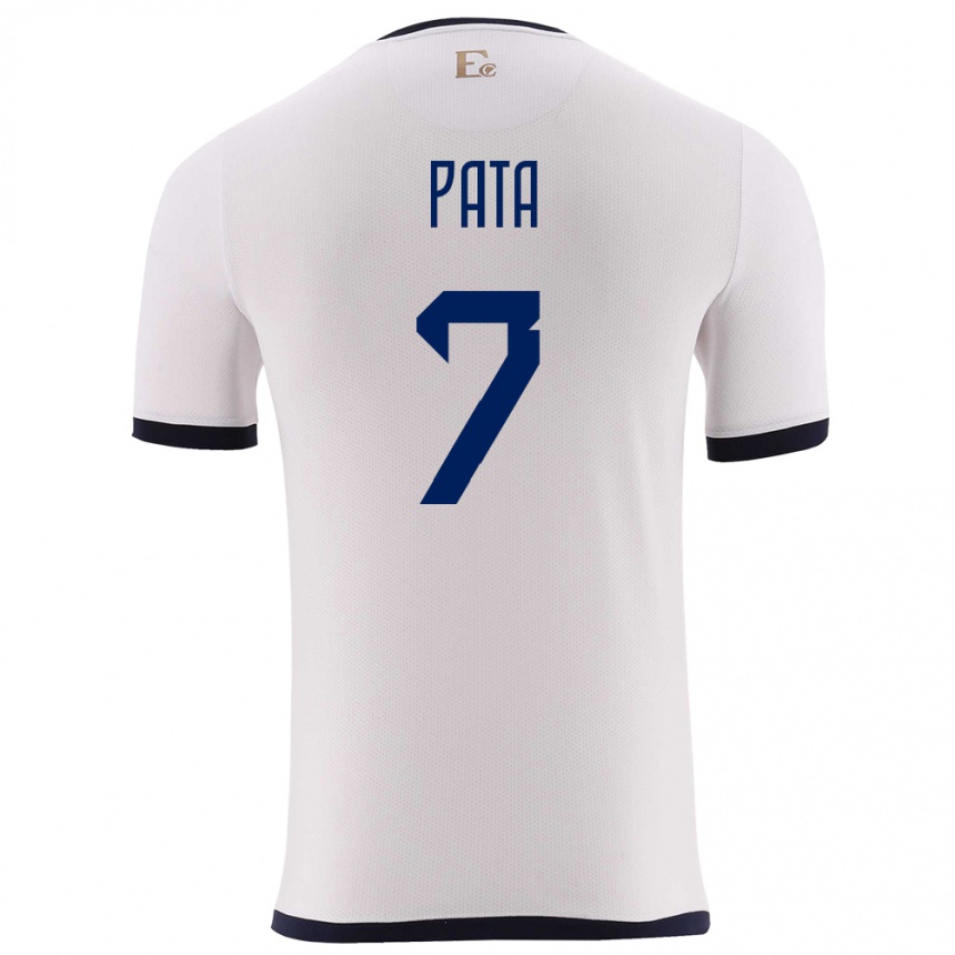 Hombre Fútbol Camiseta Ecuador Emerson Pata #7 Blanco 2ª Equipación 24-26 México