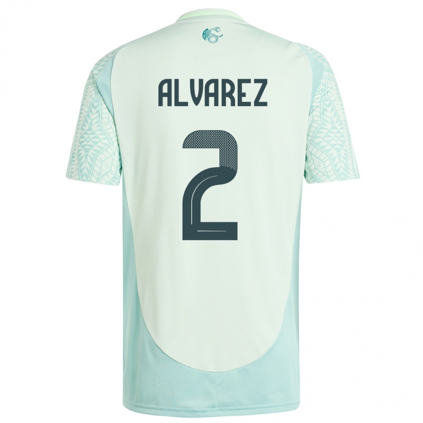 Hombre Fútbol Camiseta México Kevin Alvarez #2 Lino Verde 2ª Equipación 24-26 México