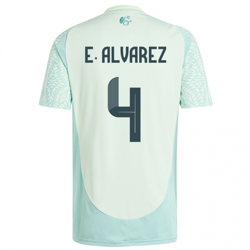 Hombre Fútbol Camiseta México Edson Alvarez #4 Lino Verde 2ª Equipación 24-26 México