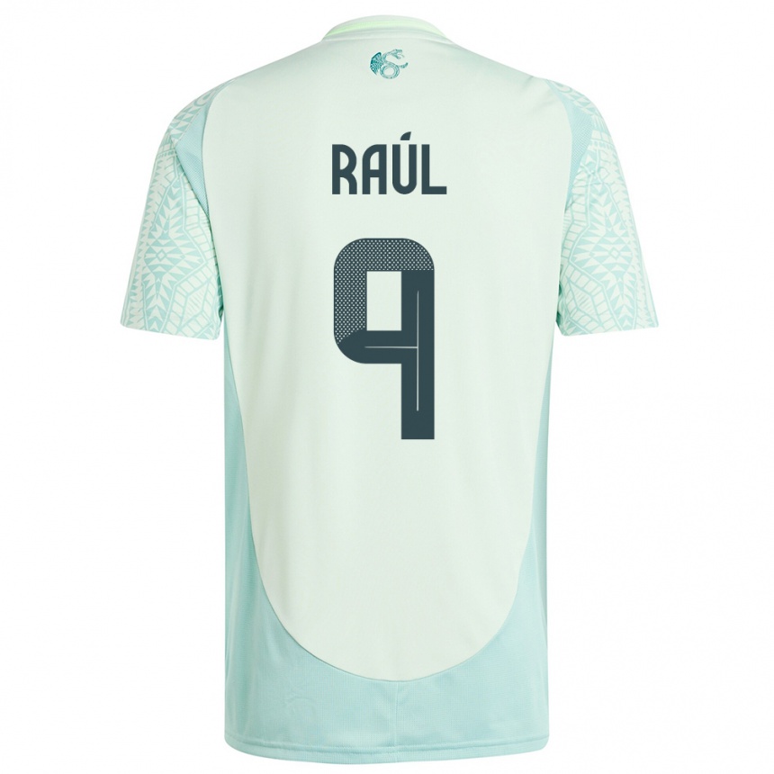 Hombre Fútbol Camiseta México Raul Jimenez #9 Lino Verde 2ª Equipación 24-26 México