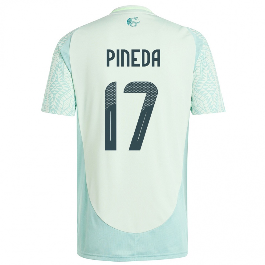 Hombre Fútbol Camiseta México Orbelin Pineda #17 Lino Verde 2ª Equipación 24-26 México