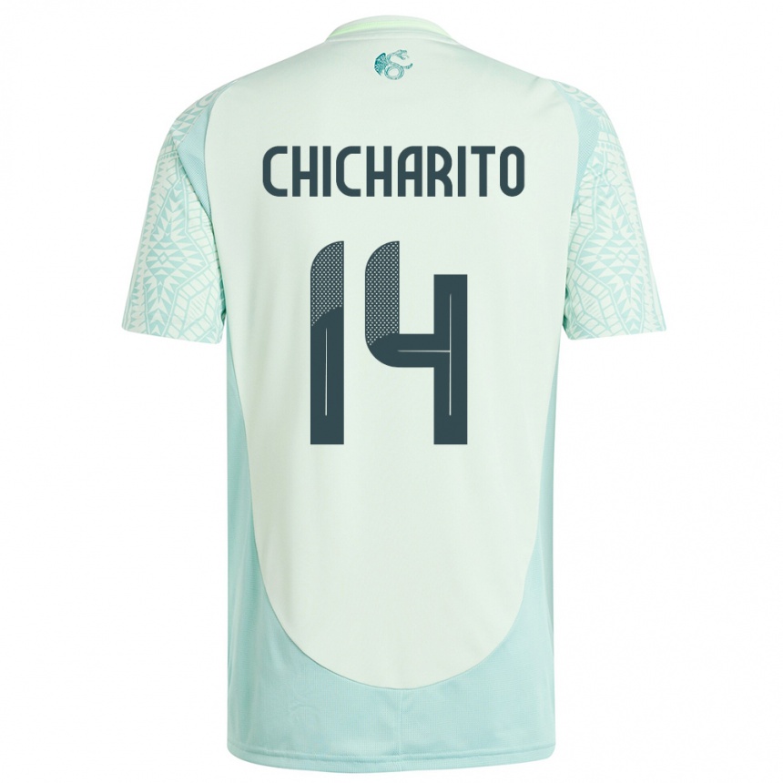 Hombre Fútbol Camiseta México Chicharito #14 Lino Verde 2ª Equipación 24-26 México