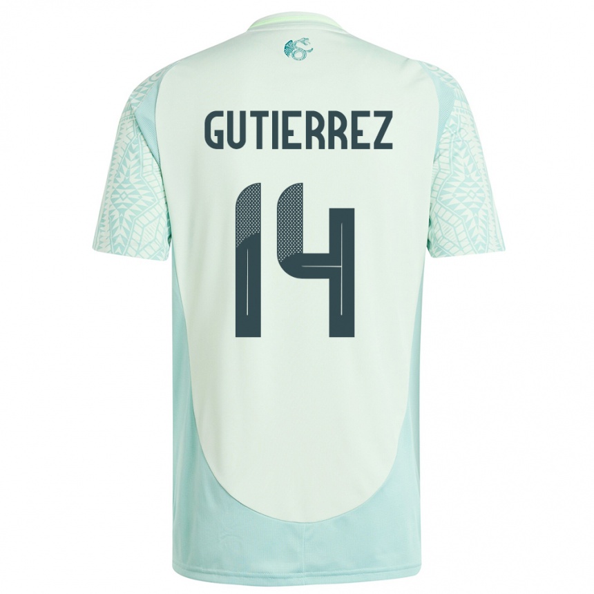 Hombre Fútbol Camiseta México Erick Gutierrez #14 Lino Verde 2ª Equipación 24-26 México