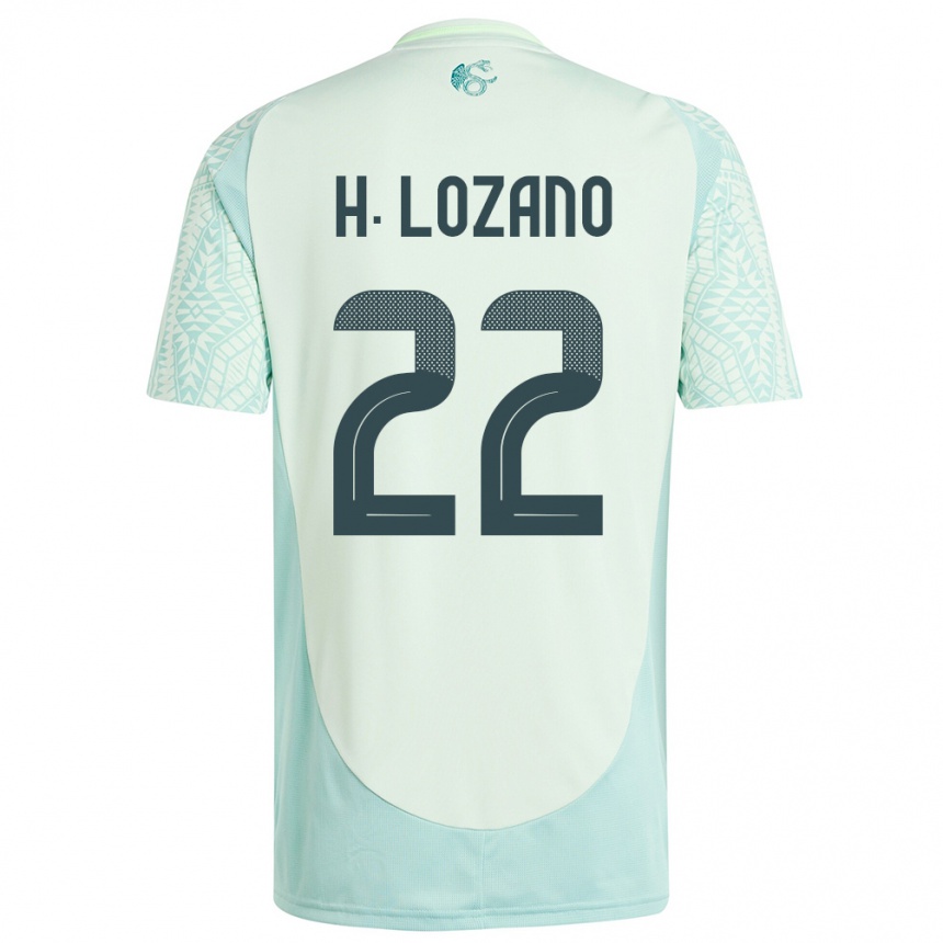 Hombre Fútbol Camiseta México Hirving Lozano #22 Lino Verde 2ª Equipación 24-26 México