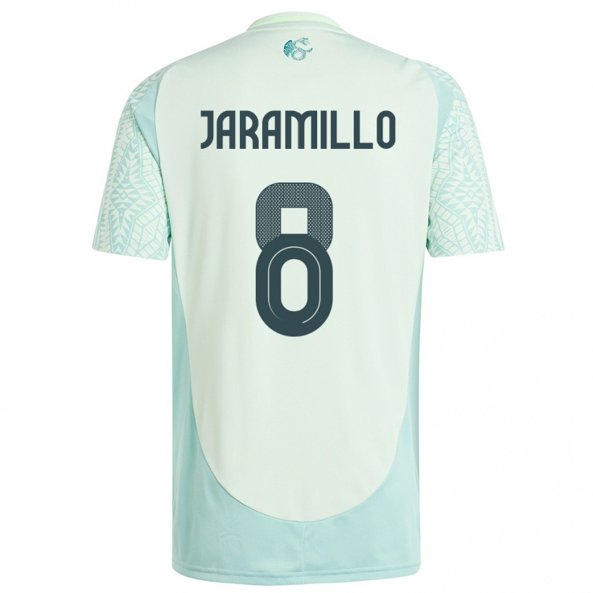 Hombre Fútbol Camiseta México Carolina Jaramillo #8 Lino Verde 2ª Equipación 24-26 México
