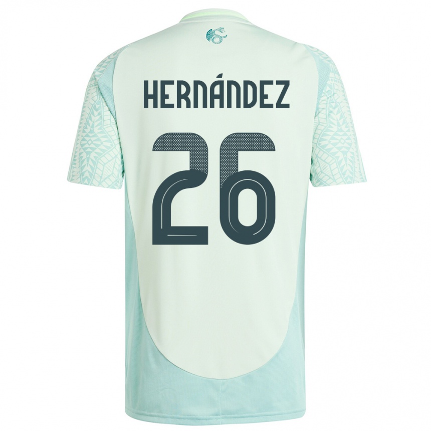 Hombre Fútbol Camiseta México Nicolette Hernandez #26 Lino Verde 2ª Equipación 24-26 México