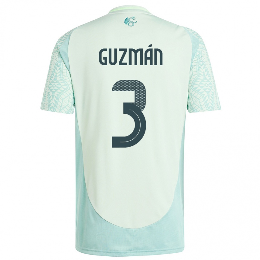Hombre Fútbol Camiseta México Victor Guzman #3 Lino Verde 2ª Equipación 24-26 México