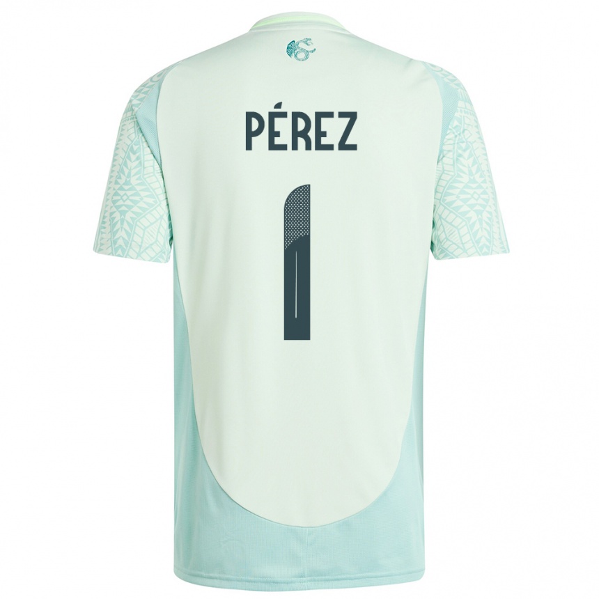 Hombre Fútbol Camiseta México Emiliano Perez #1 Lino Verde 2ª Equipación 24-26 México