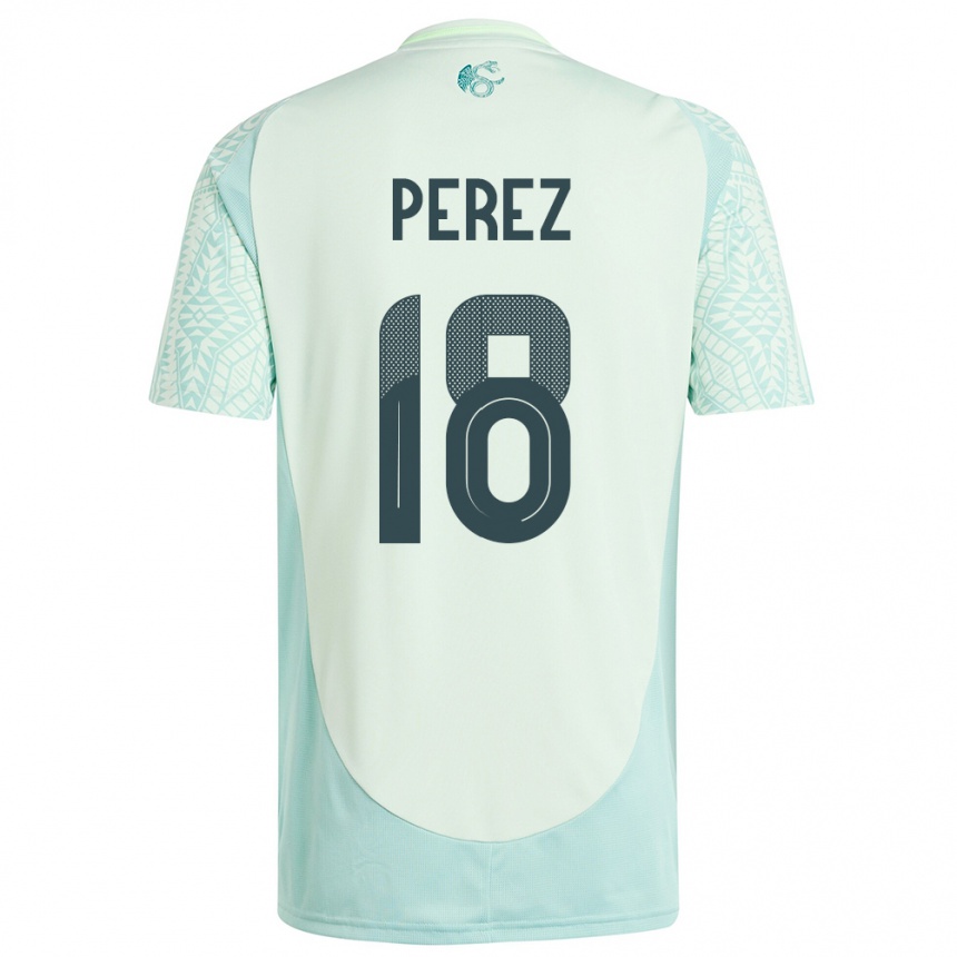 Hombre Fútbol Camiseta México Jonathan Perez #18 Lino Verde 2ª Equipación 24-26 México