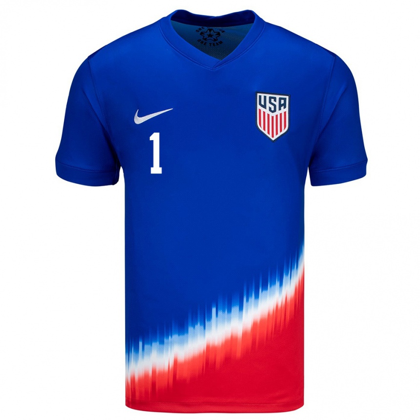 Hombre Fútbol Camiseta Estados Unidos Alyssa Naeher #1 Azul 2ª Equipación 24-26 México