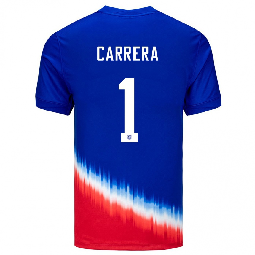Hombre Fútbol Camiseta Estados Unidos Antonio Carrera #1 Azul 2ª Equipación 24-26 México