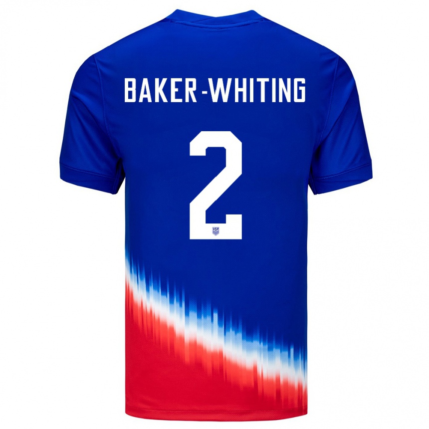 Hombre Fútbol Camiseta Estados Unidos Reed Baker Whiting #2 Azul 2ª Equipación 24-26 México
