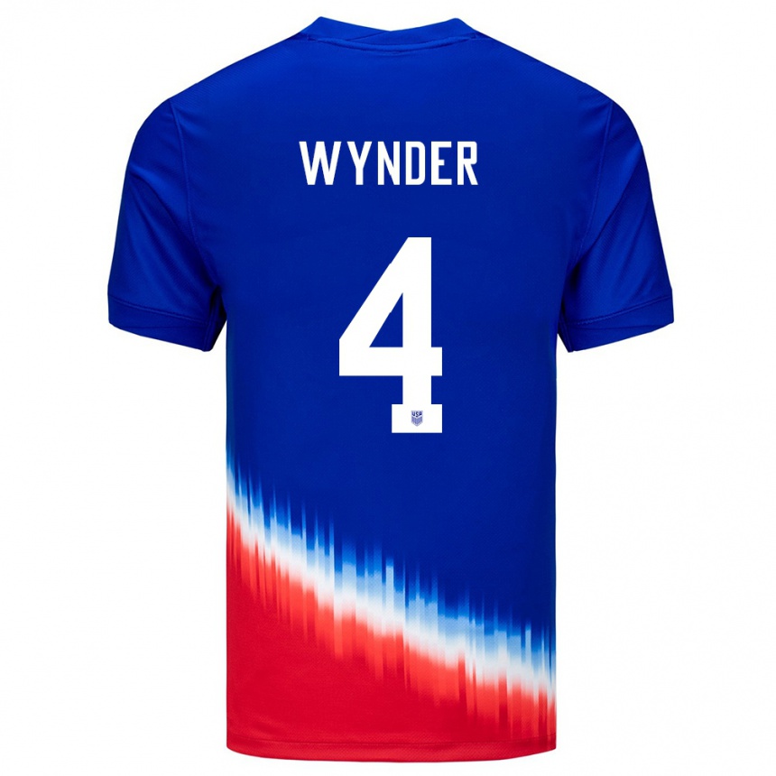 Hombre Fútbol Camiseta Estados Unidos Joshua Wynder #4 Azul 2ª Equipación 24-26 México