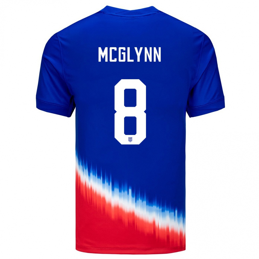 Hombre Fútbol Camiseta Estados Unidos Jack Mcglynn #8 Azul 2ª Equipación 24-26 México
