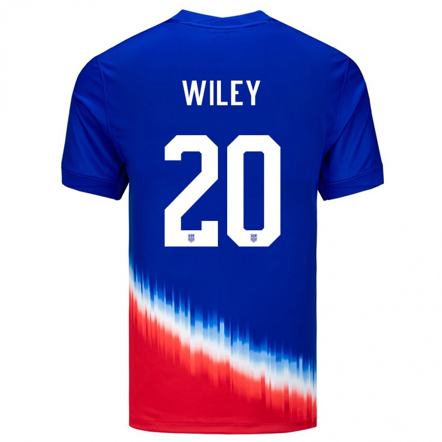 Hombre Fútbol Camiseta Estados Unidos Caleb Wiley #20 Azul 2ª Equipación 24-26 México