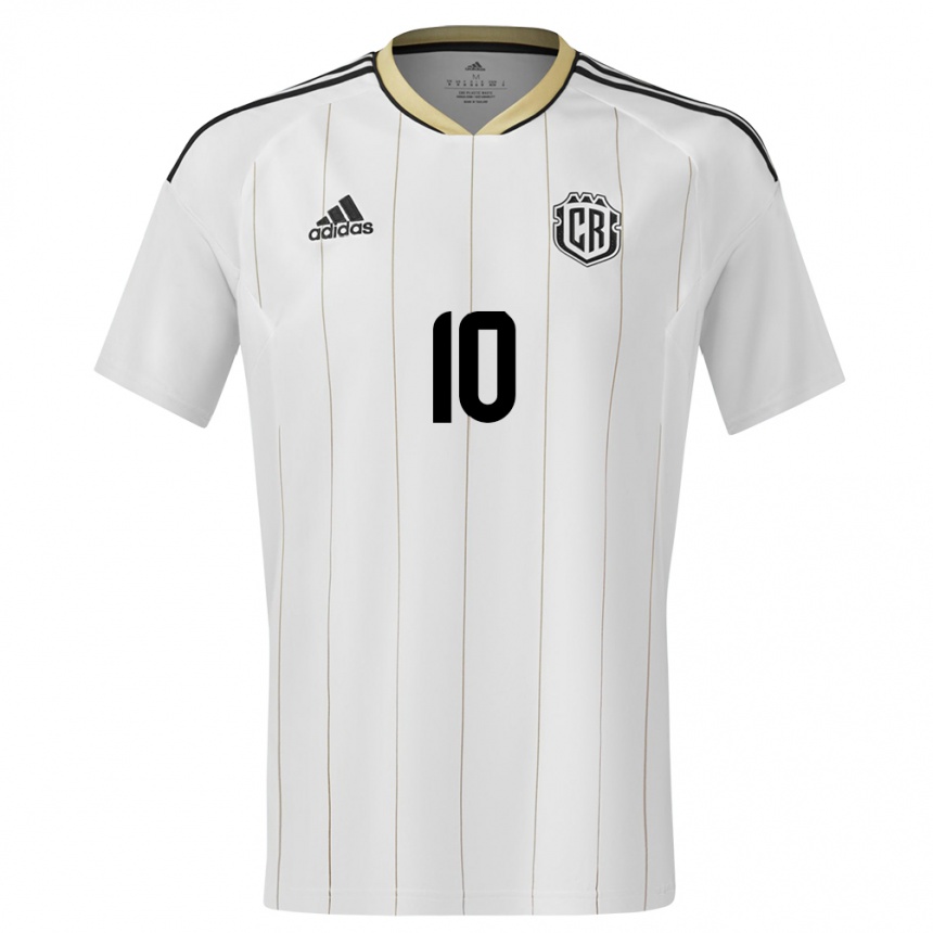 Hombre Fútbol Camiseta Costa Rica Brandon Aguilera #10 Blanco 2ª Equipación 24-26 México