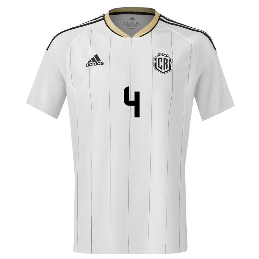 Hombre Fútbol Camiseta Costa Rica Brandon Calderon #4 Blanco 2ª Equipación 24-26 México