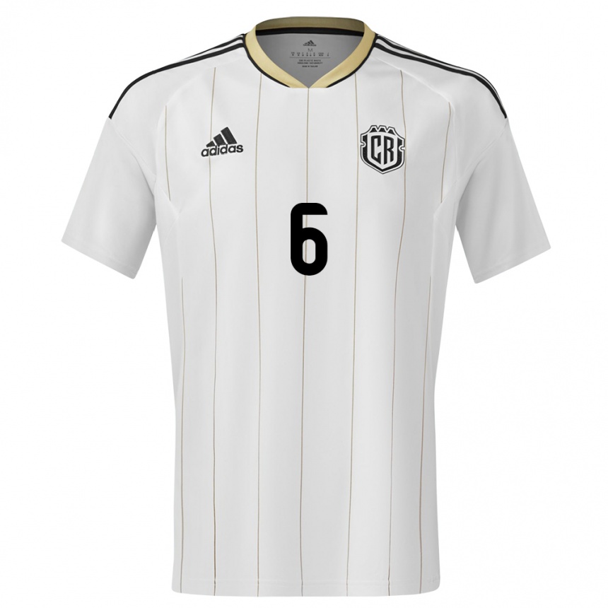 Hombre Fútbol Camiseta Costa Rica Ricardo Pena #6 Blanco 2ª Equipación 24-26 México