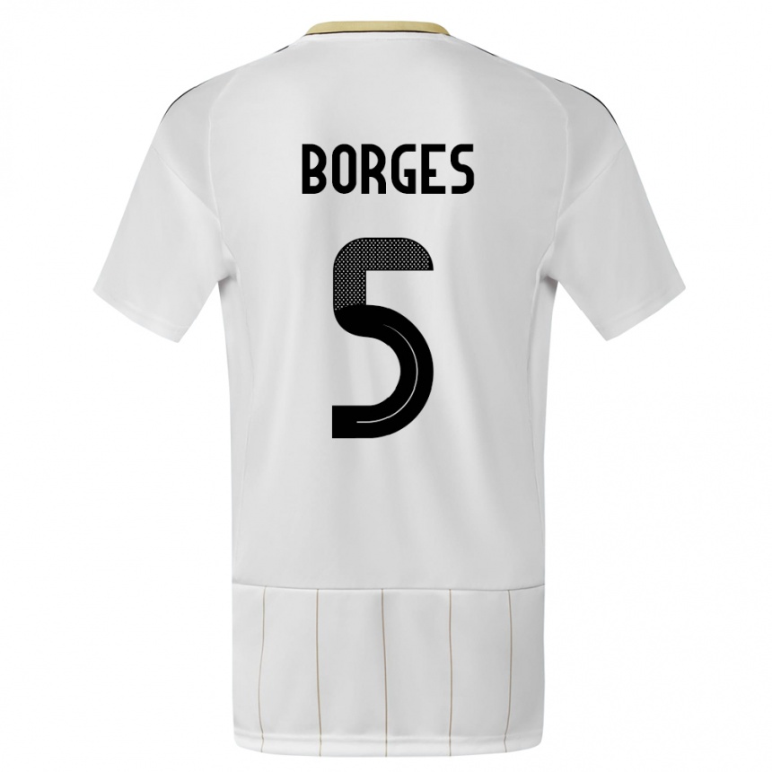 Hombre Fútbol Camiseta Costa Rica Celso Borges #5 Blanco 2ª Equipación 24-26 México