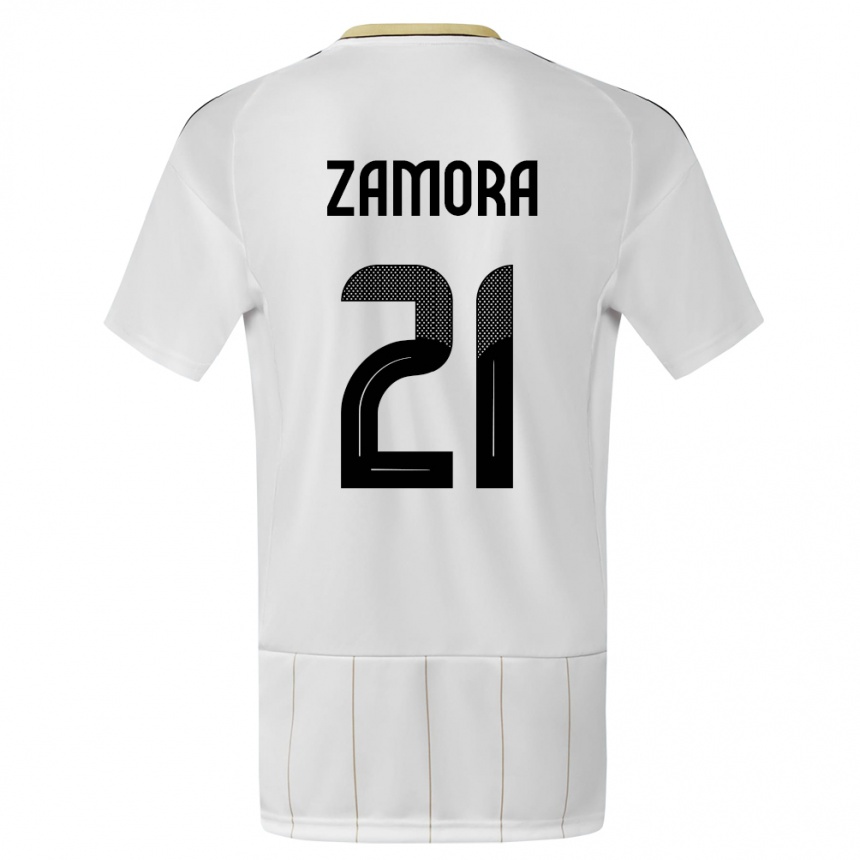Hombre Fútbol Camiseta Costa Rica Alvaro Zamora #21 Blanco 2ª Equipación 24-26 México