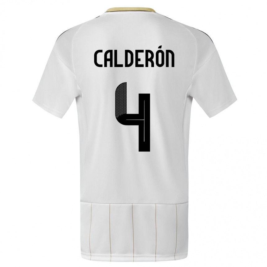 Hombre Fútbol Camiseta Costa Rica Brandon Calderon #4 Blanco 2ª Equipación 24-26 México