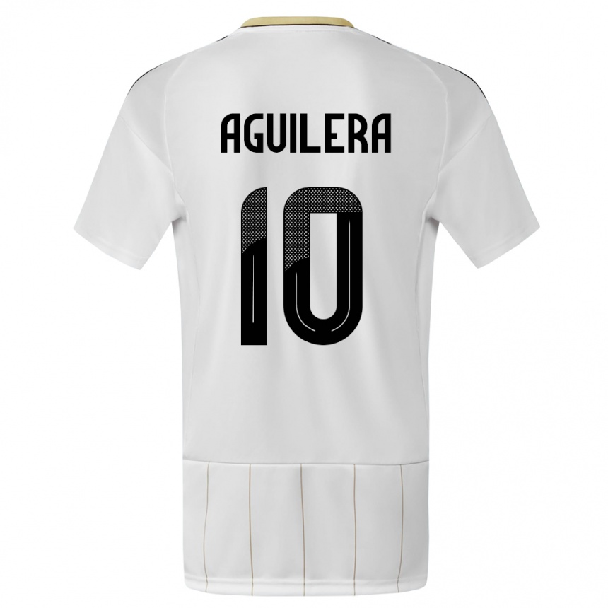 Hombre Fútbol Camiseta Costa Rica Brandon Aguilera #10 Blanco 2ª Equipación 24-26 México