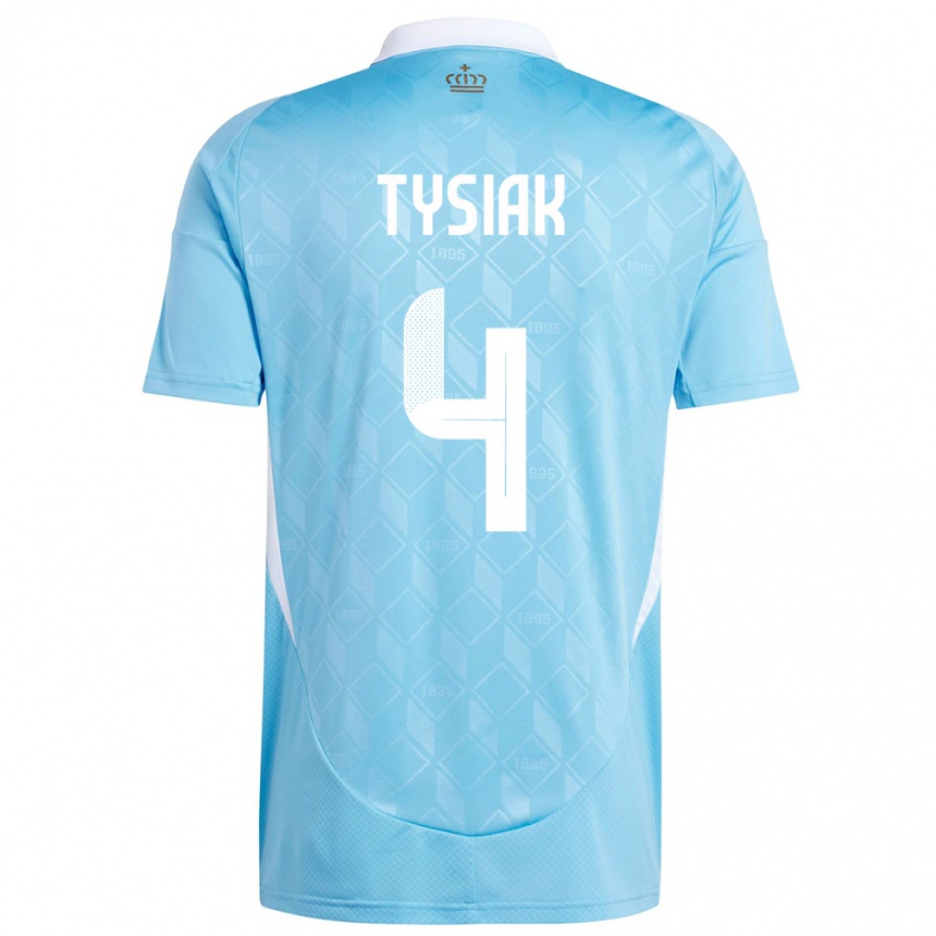 Hombre Fútbol Camiseta Bélgica Amber Tysiak #4 Azul 2ª Equipación 24-26 México