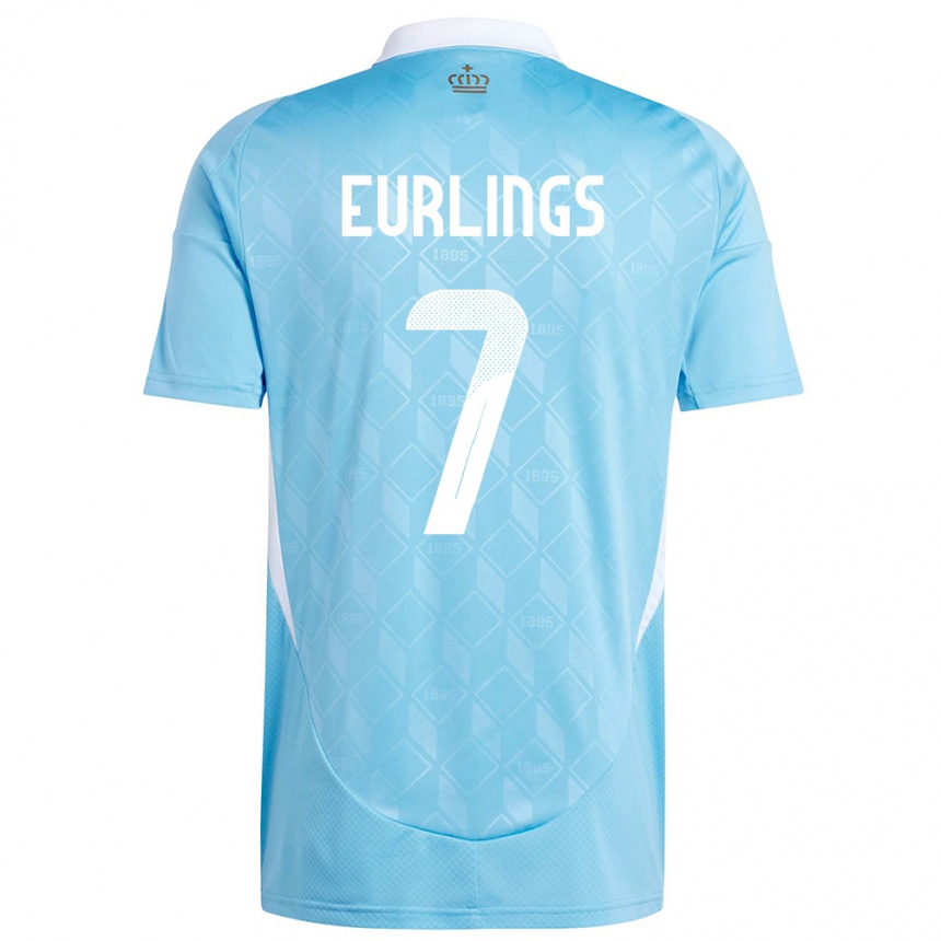 Hombre Fútbol Camiseta Bélgica Hannah Eurlings #7 Azul 2ª Equipación 24-26 México