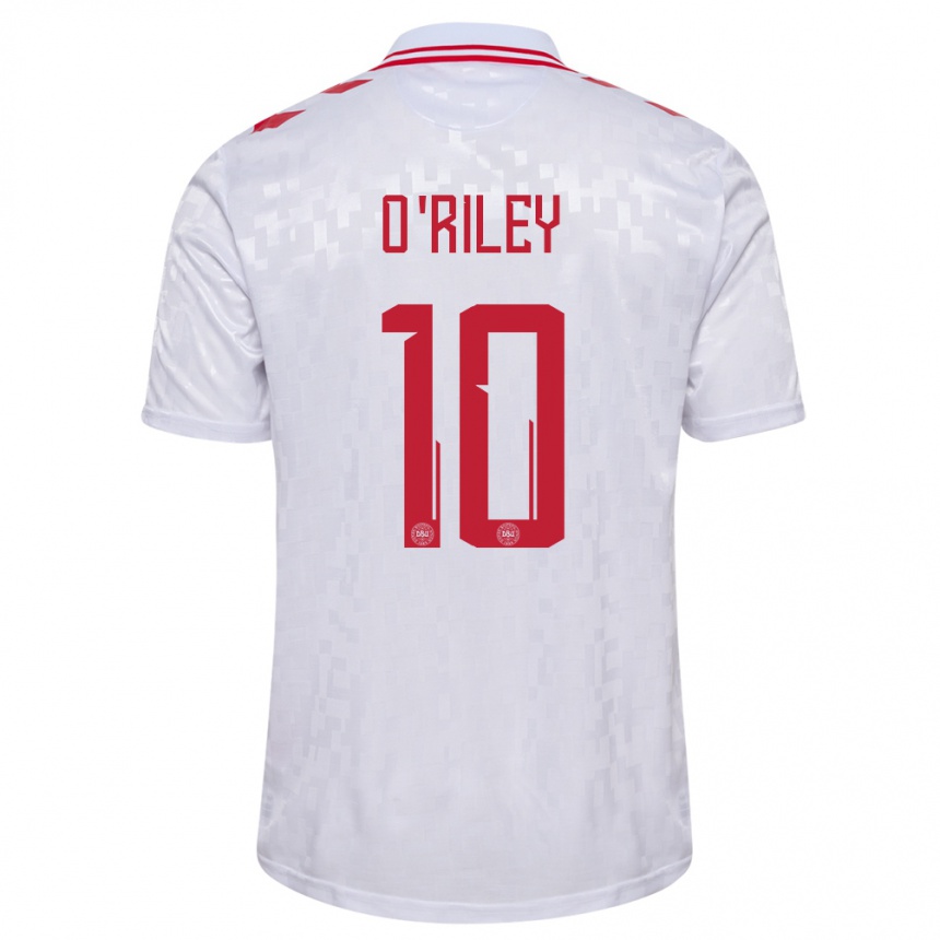 Hombre Fútbol Camiseta Dinamarca Matt O Riley #10 Blanco 2ª Equipación 24-26 México