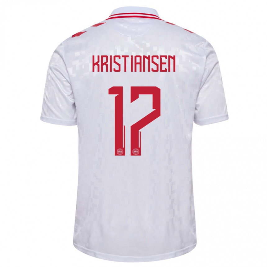 Hombre Fútbol Camiseta Dinamarca Victor Kristiansen #17 Blanco 2ª Equipación 24-26 México