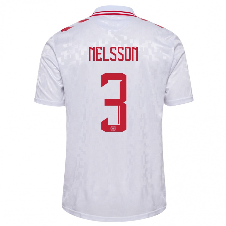 Hombre Fútbol Camiseta Dinamarca Victor Nelsson #3 Blanco 2ª Equipación 24-26 México