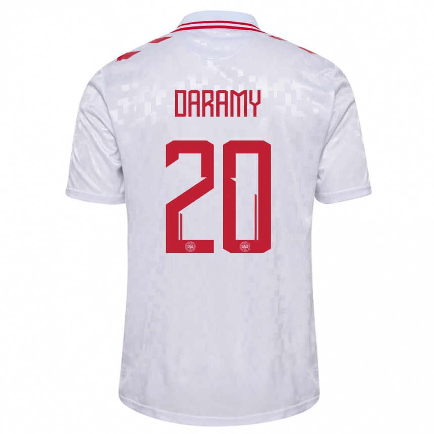 Hombre Fútbol Camiseta Dinamarca Mohamed Daramy #20 Blanco 2ª Equipación 24-26 México