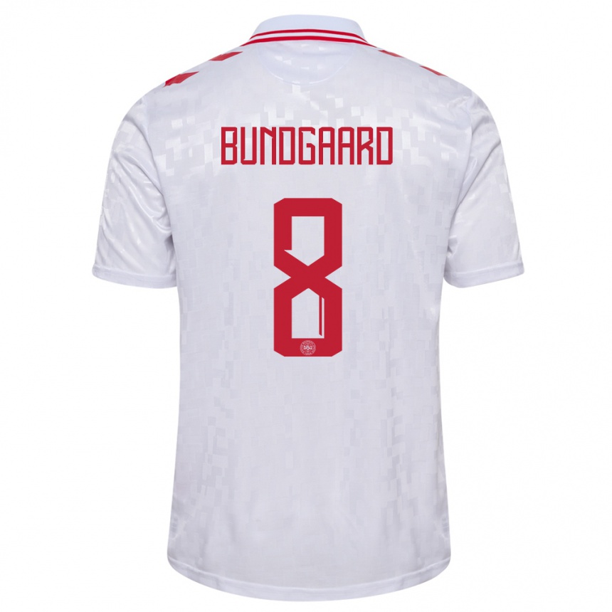 Hombre Fútbol Camiseta Dinamarca Filip Bundgaard #8 Blanco 2ª Equipación 24-26 México