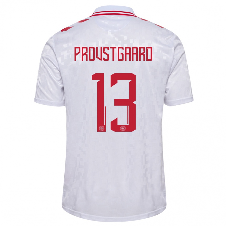 Hombre Fútbol Camiseta Dinamarca Oliver Provstgaard #13 Blanco 2ª Equipación 24-26 México