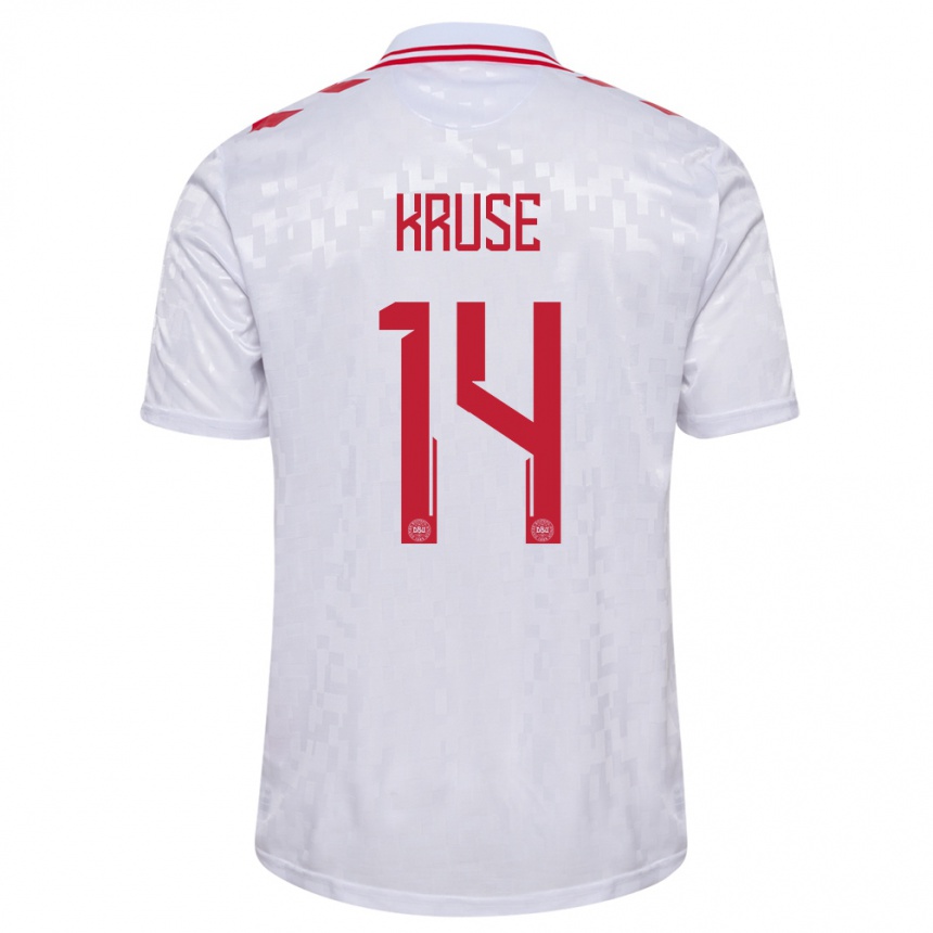 Hombre Fútbol Camiseta Dinamarca David Kruse #14 Blanco 2ª Equipación 24-26 México