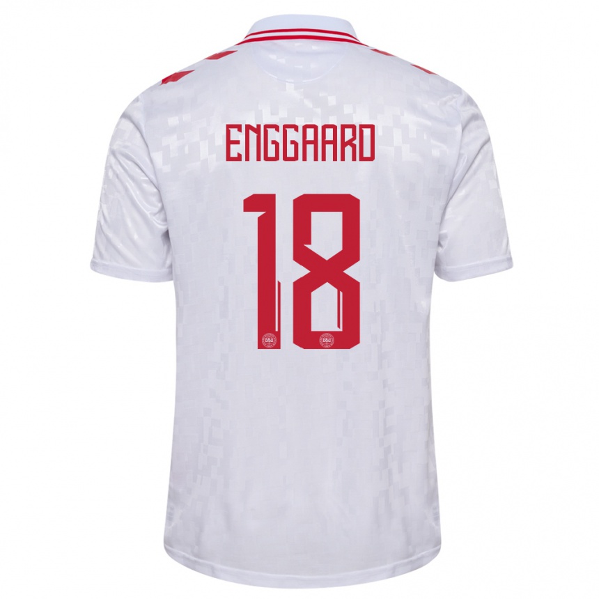 Hombre Fútbol Camiseta Dinamarca Mads Enggaard #18 Blanco 2ª Equipación 24-26 México