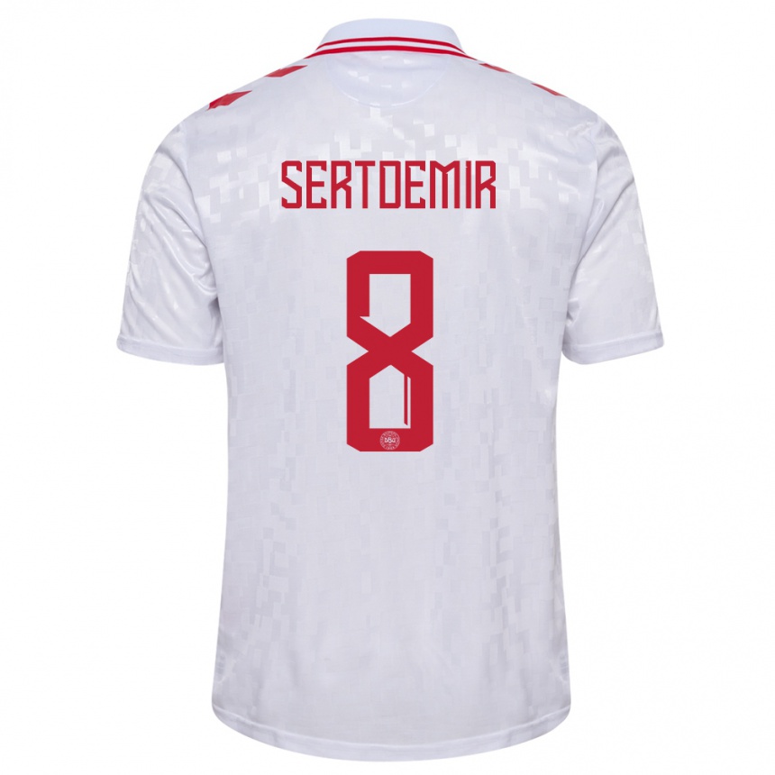 Hombre Fútbol Camiseta Dinamarca Zidan Sertdemir #8 Blanco 2ª Equipación 24-26 México