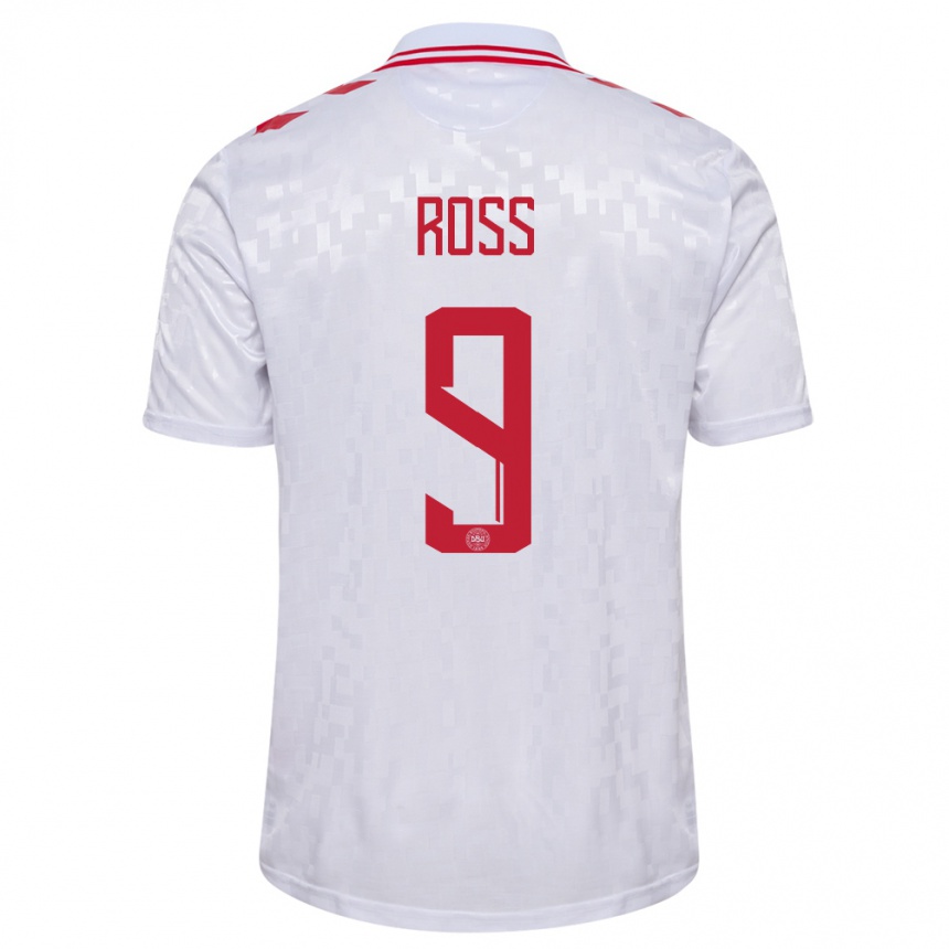 Hombre Fútbol Camiseta Dinamarca Oliver Ross #9 Blanco 2ª Equipación 24-26 México