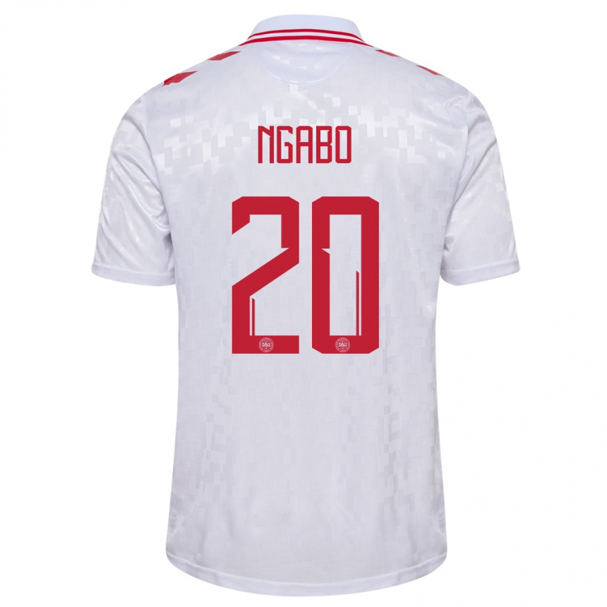 Hombre Fútbol Camiseta Dinamarca Sanders Ngabo #20 Blanco 2ª Equipación 24-26 México