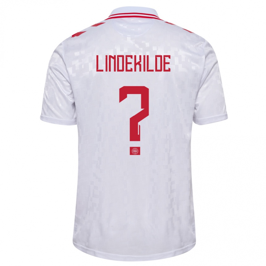 Hombre Fútbol Camiseta Dinamarca Jonatan Lindekilde #0 Blanco 2ª Equipación 24-26 México