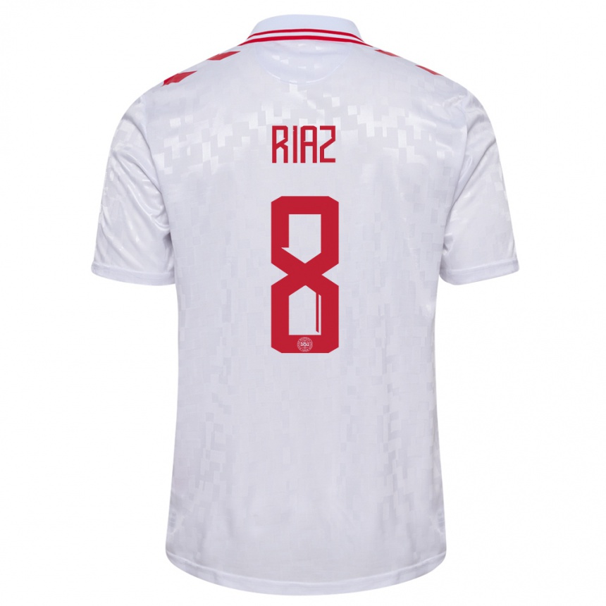 Hombre Fútbol Camiseta Dinamarca Danial Riaz #8 Blanco 2ª Equipación 24-26 México