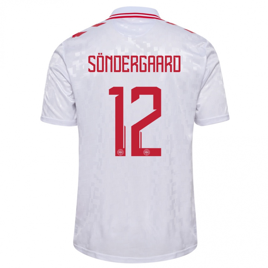 Hombre Fútbol Camiseta Dinamarca Philip Söndergaard #12 Blanco 2ª Equipación 24-26 México