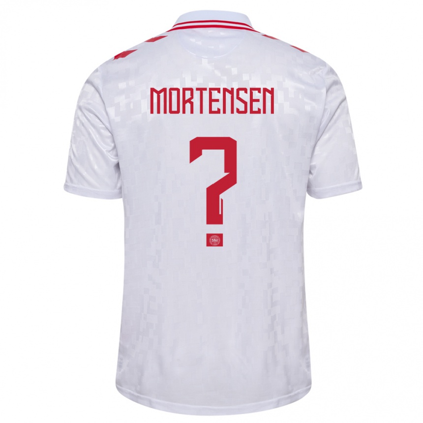 Hombre Fútbol Camiseta Dinamarca Malthe Mortensen #0 Blanco 2ª Equipación 24-26 México